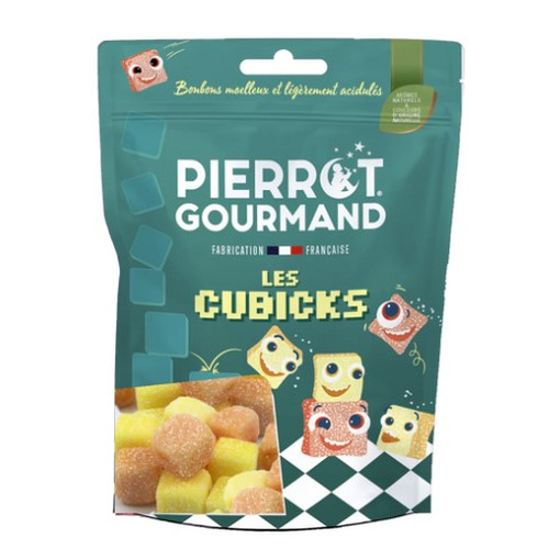 Sachet refermable Cubicks 100g Pierrot Gourmand