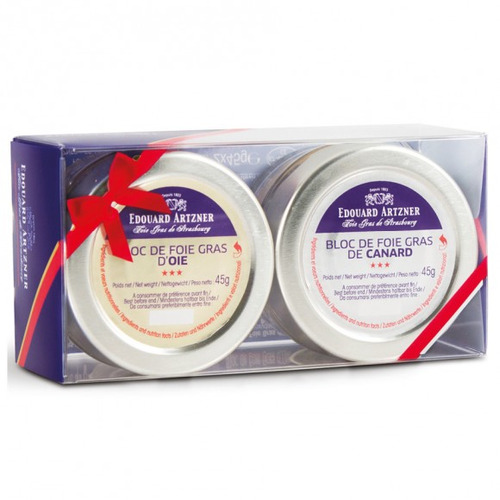 Duo de bloc de foie gras canard et oie 2x45 g Artzner