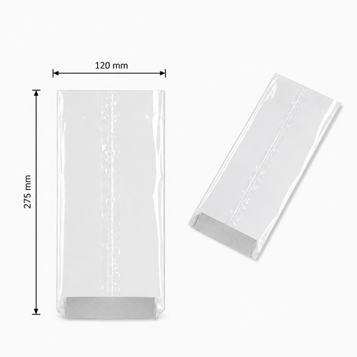 Sacs Transparents à Fond Rigide 120 x 275 mm – Lot de 100 Sachets de Présentation Premium