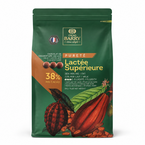 Chocolat au lait de couverture Lactée Supérieure 38 % Cacao Barry – Pistoles 5 kg