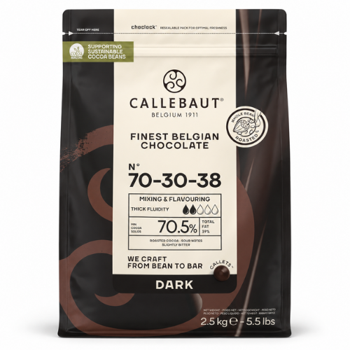 Chocolat noir Callebaut N°70-30-38 – 70,5 % de cacao – Callets 2,5 kg