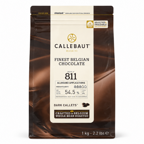 Chocolat noir de couverture Callebaut N°811 54,5 % cacao – Callets 1 kg