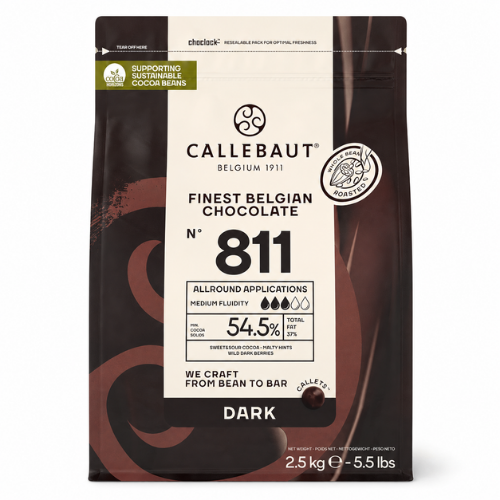 Chocolat noir de couverture Callebaut N°811 – 54,5 % de cacao – Callets 2,5 kg
