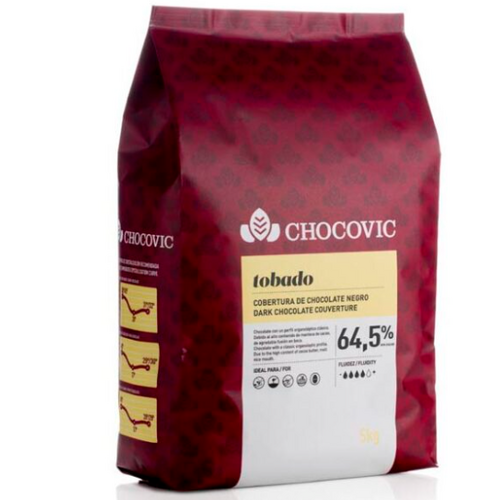 Chocolat de couverture noir 64,5 % TOBADO Chocovic 5 kg