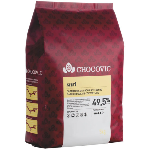 Chocolat de couverture SURI noir cacao 49.5% Chocovic 5kg
