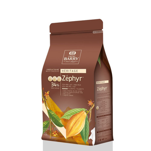 Chocolat de couverture blanc Zephyr cacao 34% 5kg Cacao Barry
