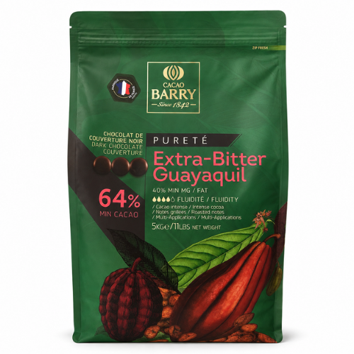 Chocolat noir de couverture Extra-Bitter Guayaquil 64 % Cacao Barry – Pistoles 5 kg