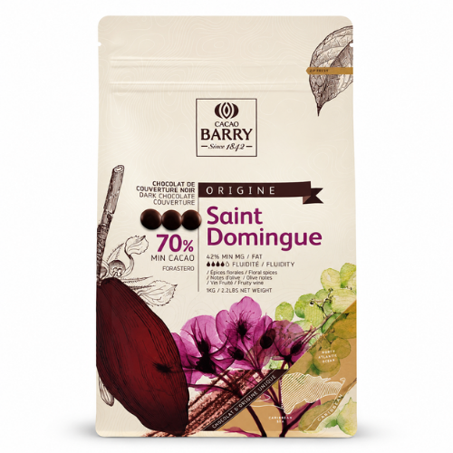 Chocolat noir de couverture Saint-Domingue 70 % Cacao Barry – Pistoles 1 kg