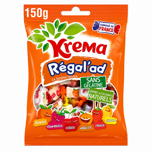 Carton de 12 sachets Krema Assortiment Fruits 150 g