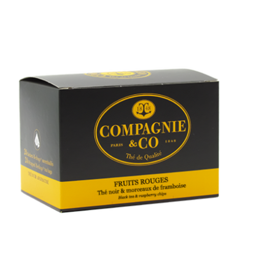Compagnie & Co - Thé Fruits Rouges - Boîte de 24 sachets suremballés 50 g