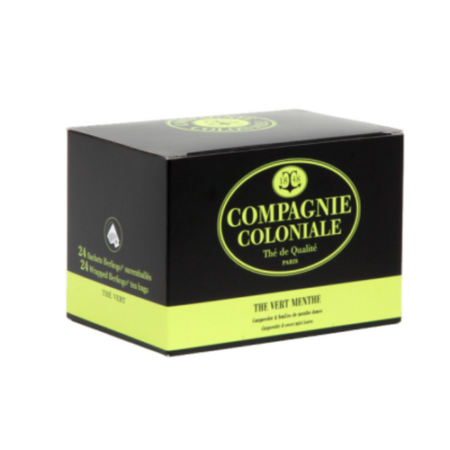 Compagnie Co - Thé Vert Menthe -  Boite de 24 sachets suremballés