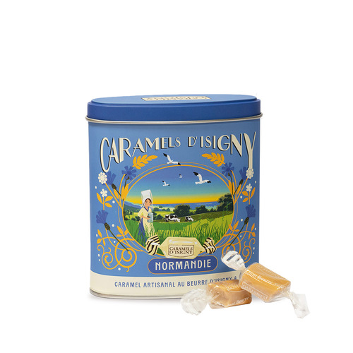 Boîte Métal « Normandie » Caramels d'Isigny au Beurre Salé – 180 g