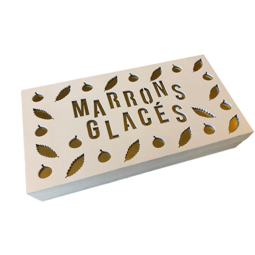 Coffret bois de 10 marrons glacés 200gr Corsiglia