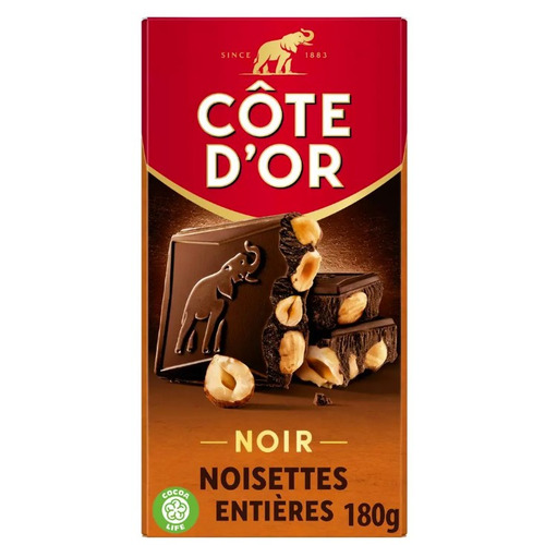 Tablette Noir Noisettes Entières 180 g Côte d'Or