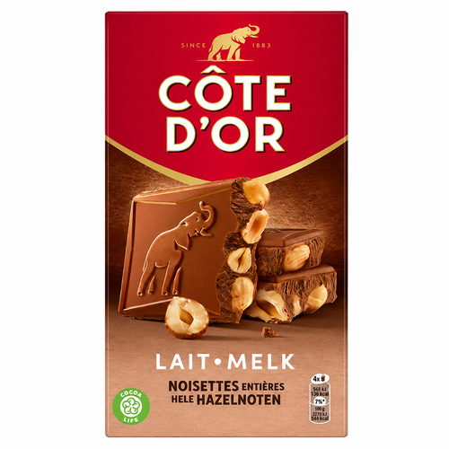 Tablette Lait Noisettes Entières 180 g Côte d’Or