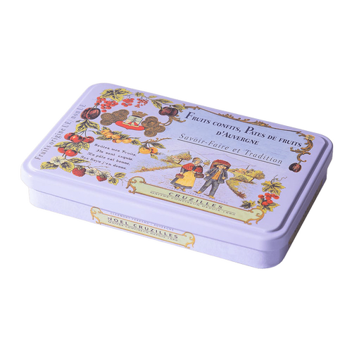 Boîte Métal Mauve Pâtes de Fruits 200g Cruzilles