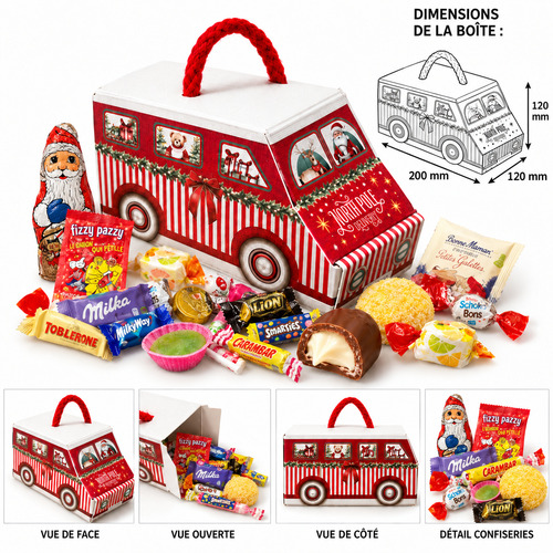 Fourgonnette de Noël garnie de chocolats et confiseries – 250 g