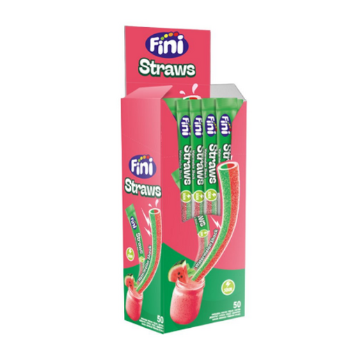 Pailles Acidulées Fini Goût Pastèque – Boîte de 50