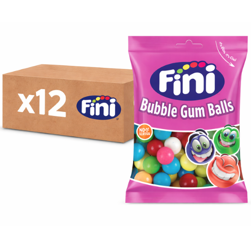 Carton de 12 sachets de chewing gum billes halal Fini 90 g