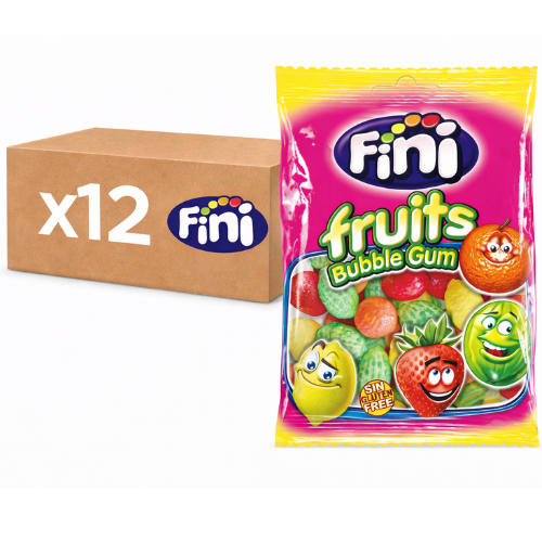 Carton de 12 sachets de bonbons Macédoine Fruit Gum Fini 90 g