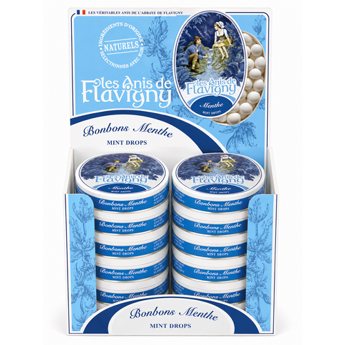 12 Boîtes oval Anis Flavigny goût menthe 50gr