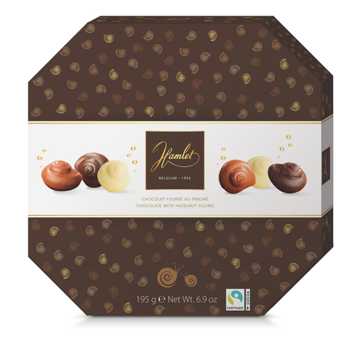 Boîte assortiment escargots au chocolat pralinés Hamlet 195gr