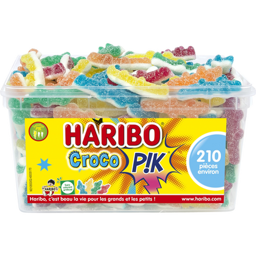 Haribo Croco Pik – Boîte de 210 Bonbons Gélifiés Acidulés