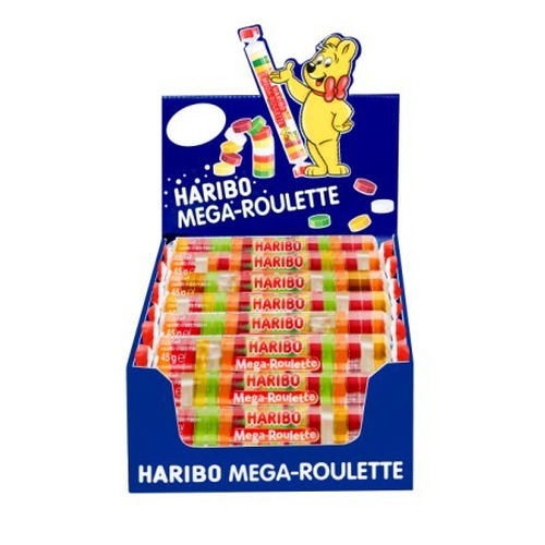 Display de 40 Mega Roulettes Fruits Haribo 45 g