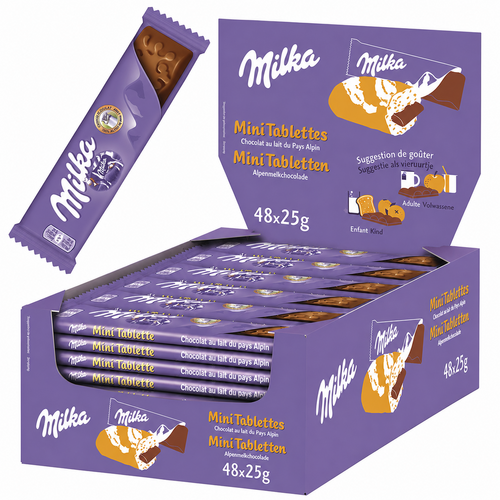 Boîte de 48 barres Milka chocolat au lait 25 g