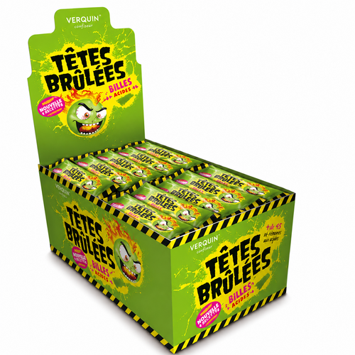Display de 150 sticks Têtes Brulées goût pomme