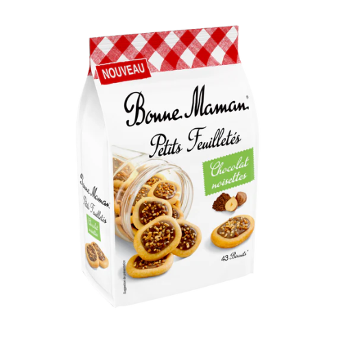 Bonne Maman Petits Feuilletés Chocolat Noisette 250g – Biscuits feuilletés croustillants