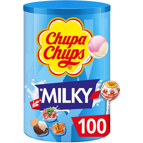 Tubo 100 sucettes Lait Milky Chupa Chups