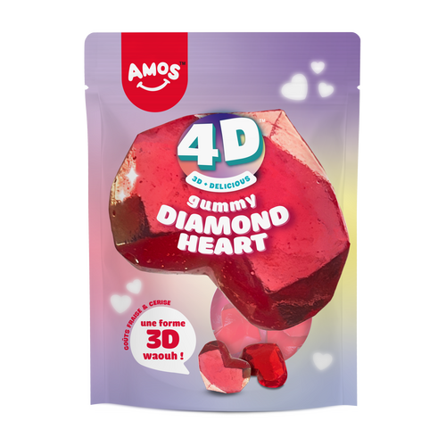 AMOS Gummy Diamond Heart 4D 120 g