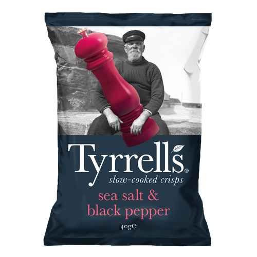 Chips sel de mer et poivre noir 40 g Tyrrells