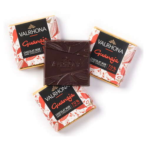 Boîte de carrés de chocolat noir Guanaja 70% 1 kg Valrhona