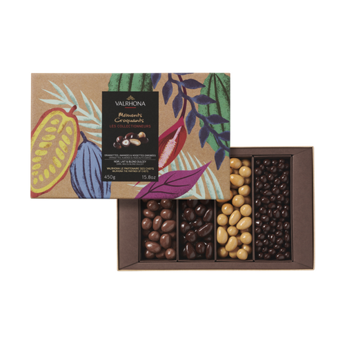 Coffret Les Collectionneurs amandes, noisettes et orange 450 g Valrhona