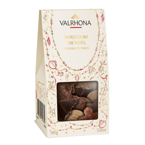Étui Douceurs de Noël 2026 noir, lait et dulcey - 100 g Valrhona