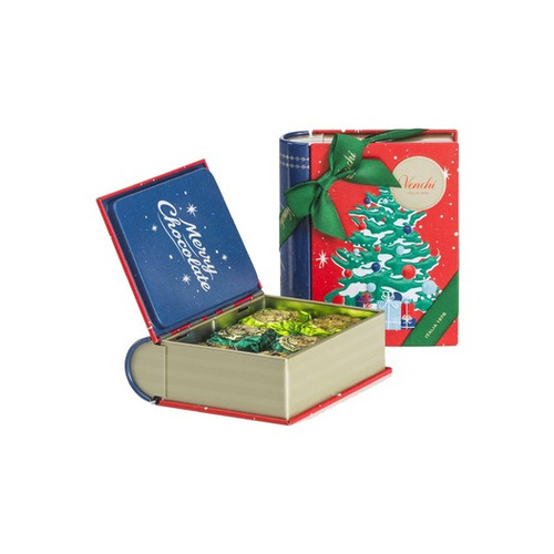 Mini livre en métal Vintage Venchi avec chocolats assortis