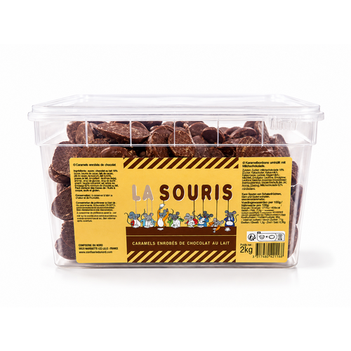 Boîte de Souris au Caramel Enrobées de Chocolat au Lait – 2kg de Gourmandise