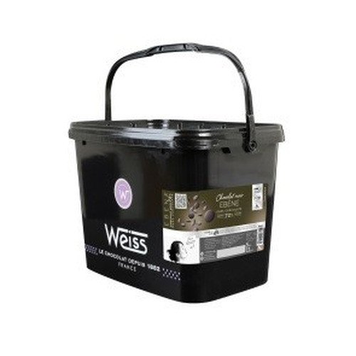 Seau de fondettes Ebène chocolat noir 72% 5kg Weiss